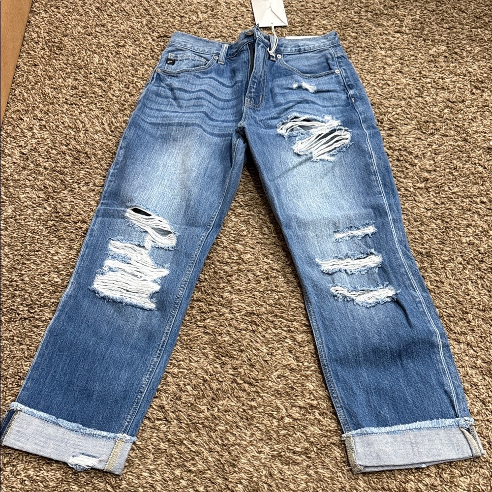 KanCan Blue Distressed Boyfriend Jeans